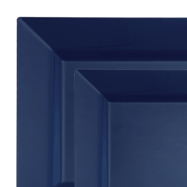 Smarty Had A Party Midnight Blue Square Plastic Dinnerware Value Set (120 Dinner Plates + 120 Salad Plates), 240PK 6819VP-CASE - main